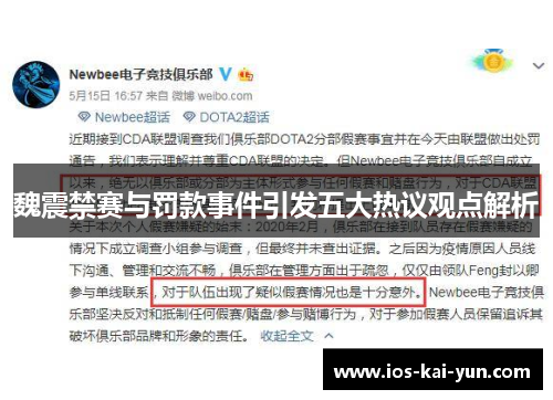 魏震禁赛与罚款事件引发五大热议观点解析
